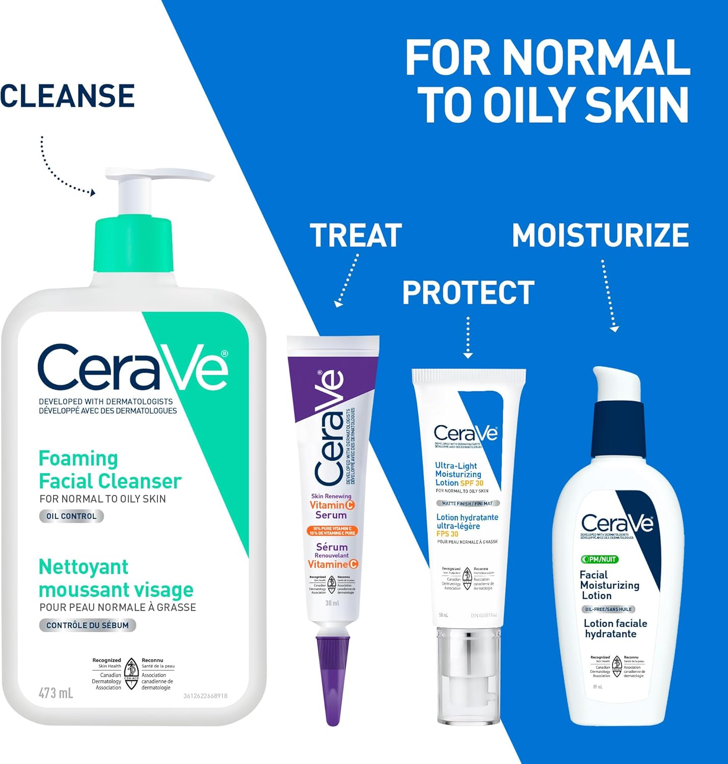 Foaming Face Wash, Gentle Face Cleanser for Men & Women with Hyaluronic Acid, Niacinamide, Ceramides. 473ML