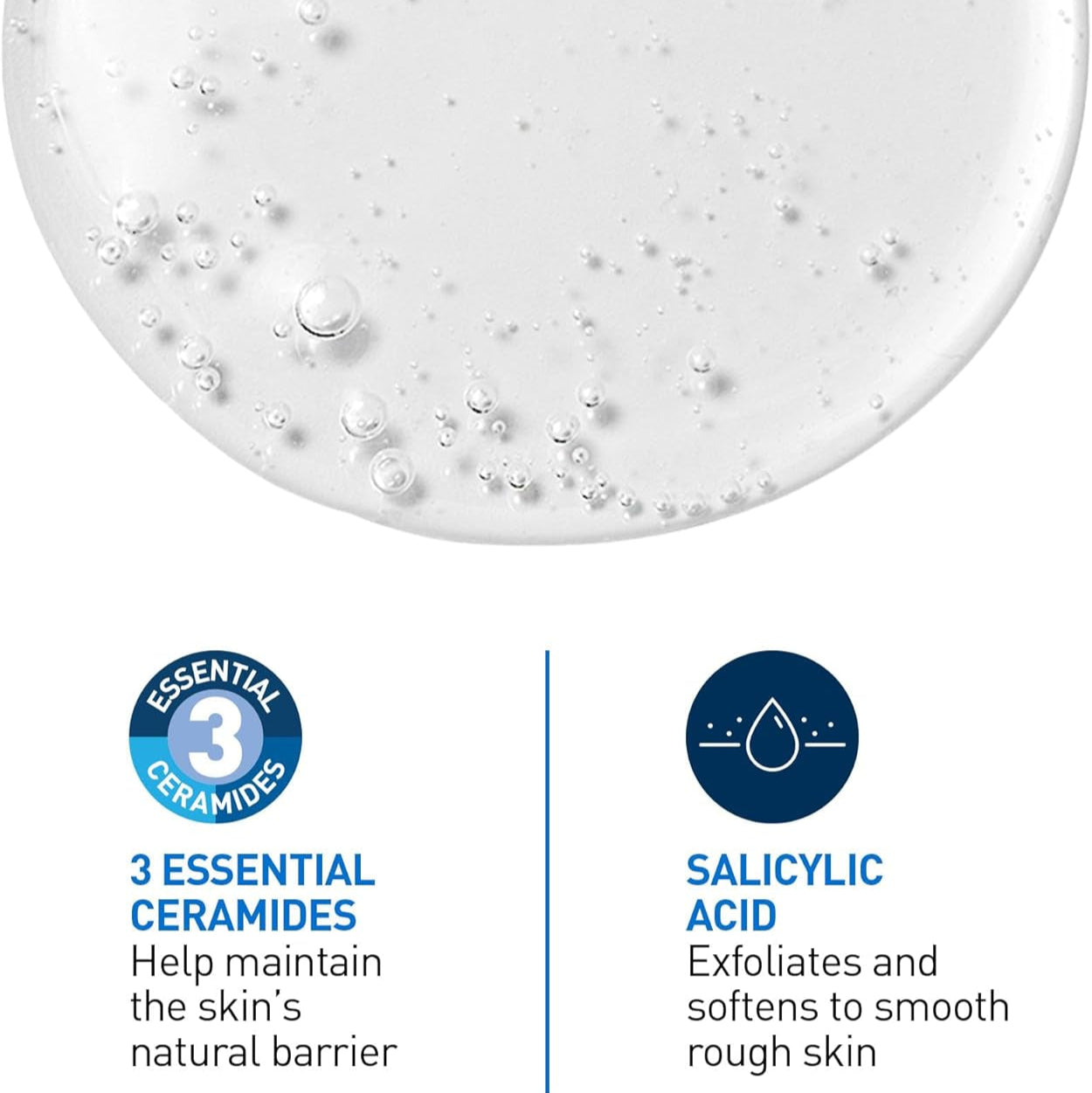 SALICYLIC ACID Cleanser, Renewing SA Smoothing BHA Exfoliant for Face. Suitable for Keratosis Pilaris & Psoriasis. Gentle Cleanser with Hyaluronic Acid, Niacinamide, Vitamin D & Ceramides. Fragrance Free, No Microbeads, 473Ml