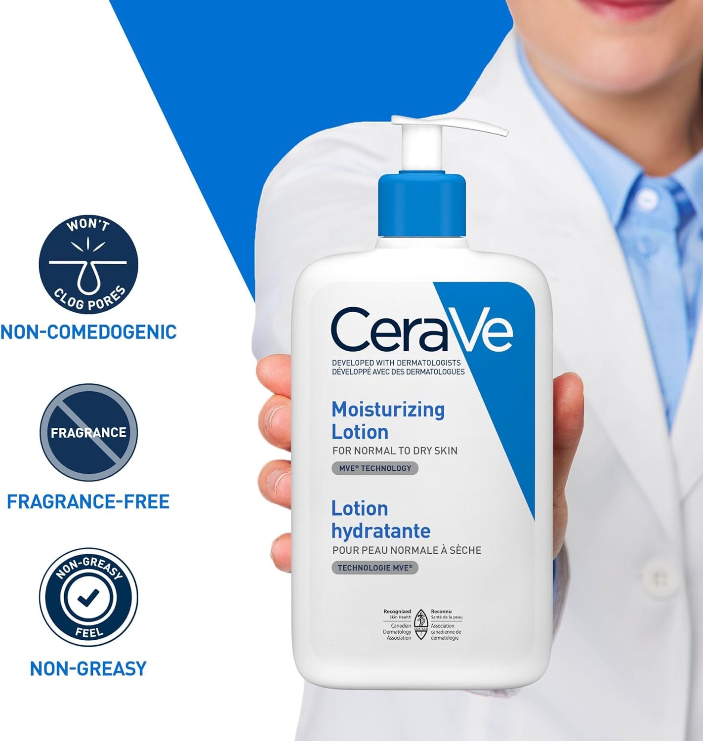 Moisturizing Lotion, Face & Body Moisturizer with Hyaluronic Acid & Ceramides, 473 Ml
